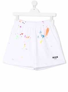 MSGM Kids шорты с эффектом разбрызганной краски