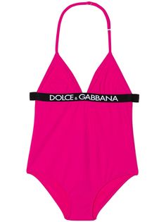Dolce & Gabbana Kids купальник с вырезом халтер и логотипом