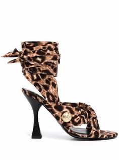 Versace Jeans Couture босоножки с леопардовым принтом