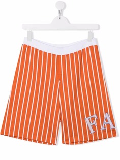 Fay Kids полосатые шорты с вышитым логотипом