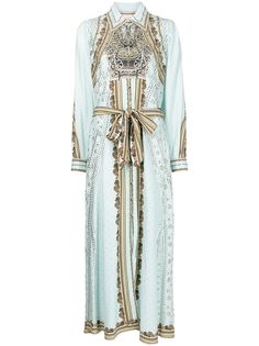 Camilla шелковое платье-рубашка с графичным принтом