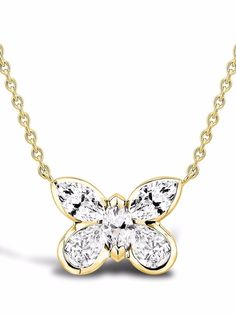 Pragnell колье Butterfly из желтого золота с бриллиантами