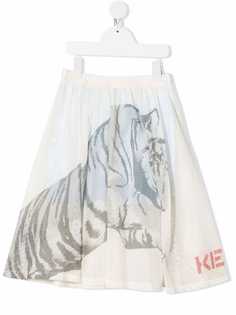 Kenzo Kids сетчатая юбка с принтом