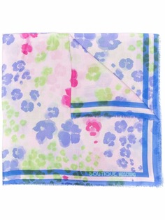 Moschino floral-print fine-knit scarf