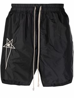 Rick Owens X Champion шорты Dolphin с вышитым логотипом