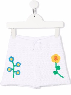 Stella McCartney Kids шорты в технике кроше с цветочной вышивкой