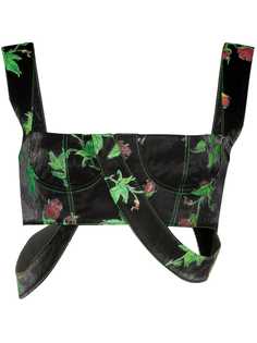 yuhan wang укороченный топ-бюстье с принтом