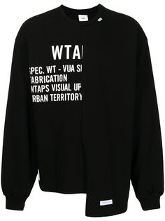 WTAPS футболка асимметричного кроя с принтом (W)Taps