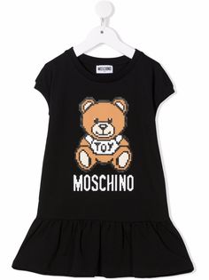 Moschino Kids платье-футболка с принтом Teddy Bear