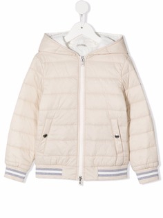 Brunello Cucinelli Kids пуховик с капюшоном