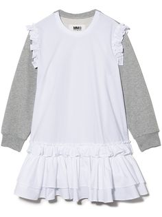 MM6 Maison Margiela Kids платье с длинными рукавами и контрастной вставкой