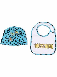 Moschino Kids комплект из шапки и нагрудника с принтом Minion-Teddy