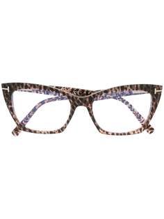 TOM FORD Eyewear очки в оправе кошачий глаз с леопардовым принтом