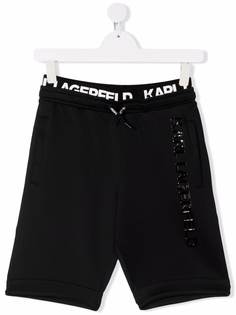 Karl Lagerfeld Kids спортивные шорты с кулиской и тисненым логотипом