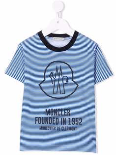Moncler Enfant полосатая футболка с логотипом