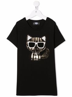 Karl Lagerfeld Kids футболка с принтом Choupette