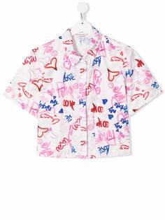 Pinko Kids рубашка с принтом граффити