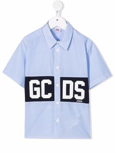 Gcds Kids рубашка с нашивкой-логотипом