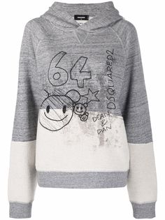 Dsquared2 худи оверсайз с принтом граффити