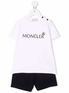 Moncler Enfant шорты с декоративной строчкой