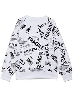 MM6 Maison Margiela Kids толстовка Fragile с круглым вырезом