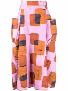 HENRIK VIBSKOV юбка с геометричным принтом и завышенной талией
