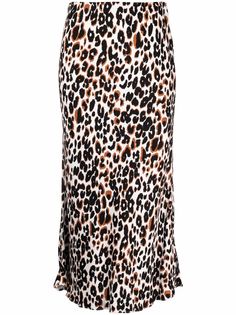 Calvin Klein расклешенная юбка миди с леопардовым принтом