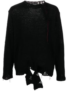 Yohji Yamamoto джемпер с эффектом потертости