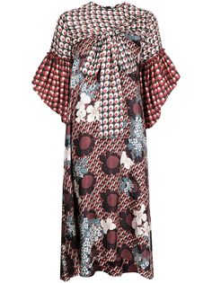 Biyan шелковое платье миди с принтом