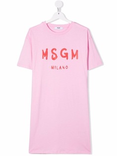 MSGM Kids платье-футболка с логотипом
