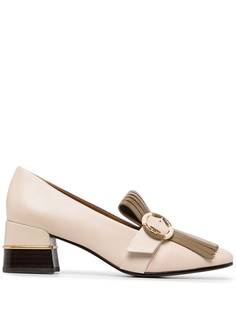 Tory Burch лоферы Multi Logo Kiltie на каблуке