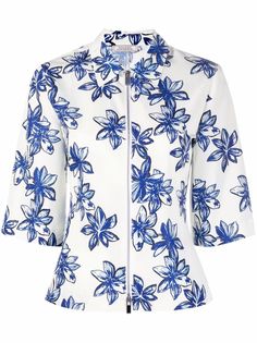 Nina Ricci рубашка на молнии с цветочным принтом