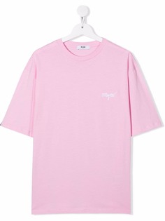MSGM Kids футболка с вышитым логотипом