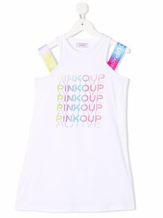 Pinko Kids платье с вырезами и логотипом