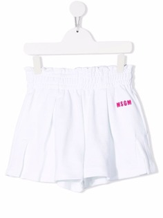 MSGM Kids шорты с вышитым логотипом