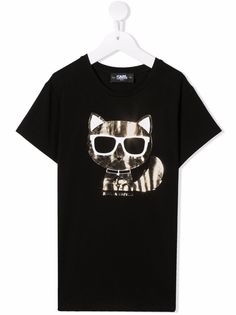 Karl Lagerfeld Kids футболка с принтом Choupette