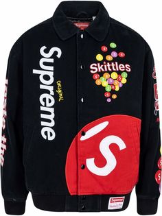 Supreme бомбер из коллаборации с Skittles x Mitchell & Ness
