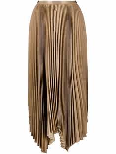Polo Ralph Lauren плиссированная юбка миди с асимметричным подолом