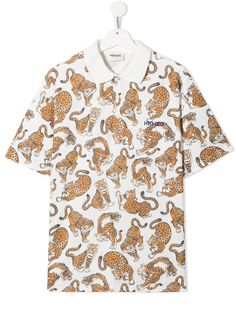 Kenzo Kids рубашка поло Tiger с вышитым логотипом