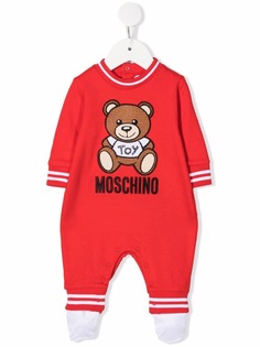 Moschino Kids комбинезон для новорожденного с вышивкой