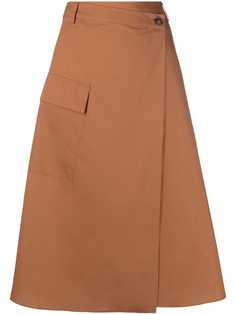 Woolrich поплиновая юбка миди А-силуэта