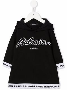 Balmain Kids платье-худи с логотипом