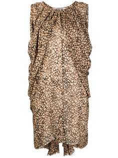 Yves Saint Laurent Pre-Owned шелковое платье 2000-х годов с анималистичным принтом