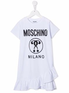 Moschino Kids платье-футболка с принтом Double Question Mark