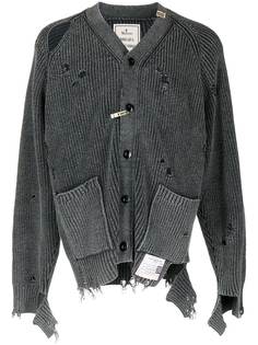 Maison Mihara Yasuhiro кардиган с эффектом потертости