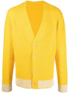 Jacquemus кардиган Le Cardigan Limone c V-образным вырезом