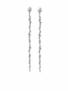 Suzanne Kalan длинные серьги-подвески Icicle из белого золота с бриллиантами