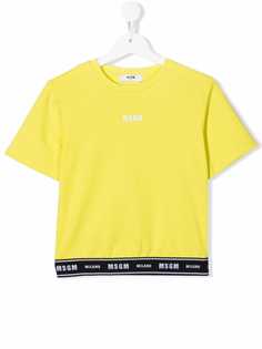 MSGM Kids футболка с вышитым логотипом