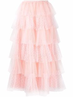 RED Valentino ярусная юбка миди из тюля