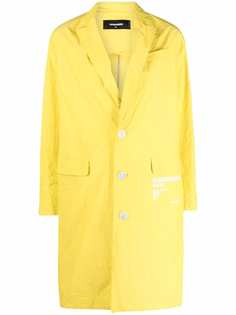 Dsquared2 однобортное пальто с логотипом